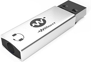 WRIGHT USB एक्सटर्नल साउंड कार्ड ऑडियो अडैप्टर 2 इन 1 USB से 3.5mm जैक ऑडियो अडैप्टर एल्युमीनियम स्टीरियो साउंड कार्ड Windows Mac PS5 Linux PC लैपटॉप के लिए डेस्कटॉप किसी भी TRRS पिन हेडफ़ोन को माइक से कनेक्ट करता है [TV या कार के लिए नहीं] aux से usb और USB से aux कनवर्टर [12 महीने की वारंटी]