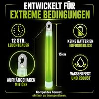 Cyalume Leuchtstab 15 cm, Original Militärische ChemLight Lightsticks In Grün (20-er Pack), Hohe Brenndauer Von 12 Stunden, 100% Konform Mit Den NATO-Spezifikationen, Militärtauglich, REACH-konform – Ansicht 3
