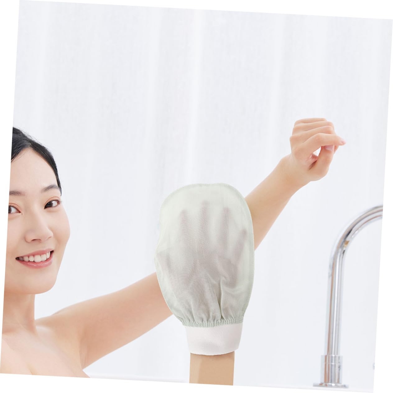 2piezas Toalla de Baño Exfoliante de Seda y Sedoso Guante Exfoliante Hogar y Viajes Guantes de Masaje Multifuncionales Baño Manoplas