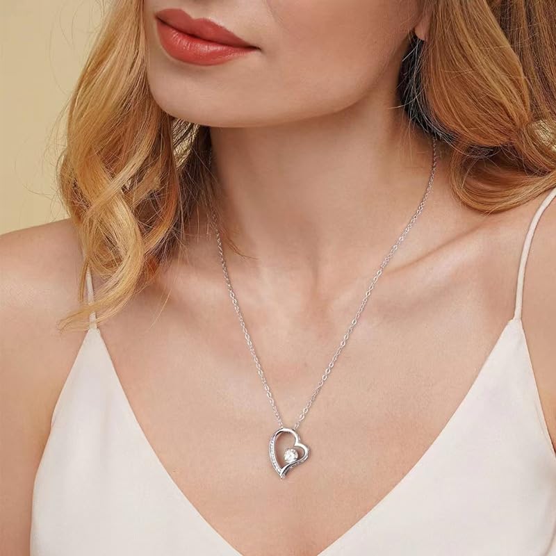Collier d'amour cadeau en zircon et pendentif cœur pour femme tendance