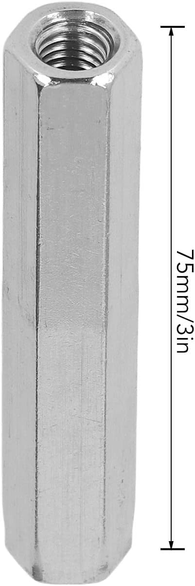 5 Pcs Coupling Nut, Hex M8x1.25 75mm Length Connection Nuts, Stainless Steel Sleeve Stud Nut Connecting Hardwares for Maintenance
