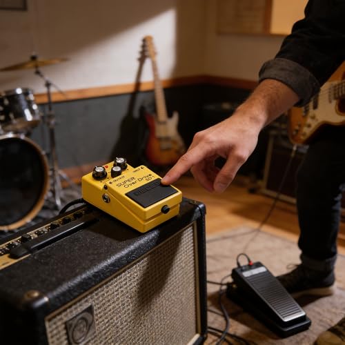 Image of Boss SD-1 Super OverDrive Pedal Bundle with Gearlux Instrument Cable, Patch Cable, and Picks