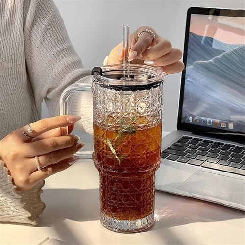 Vasos de vidrio 24 oz con relieve diamante de alta transparencia 5