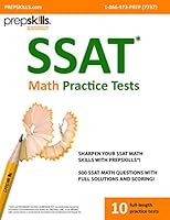 Prepskills® SSAT Math Practice Tests with full solutions and scoring 0993719392 Book Cover