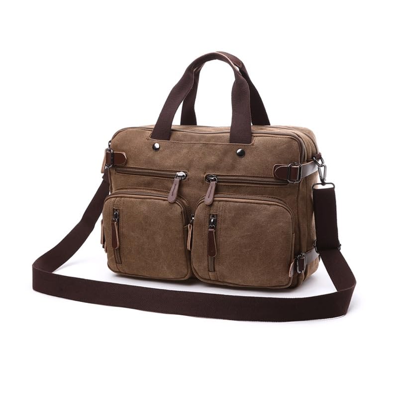 PTEXTU Leisure Canvas Bag Business Briefcase Carrying Crossbody Shoulder Three-purpose Bag Large Computer Bag2
