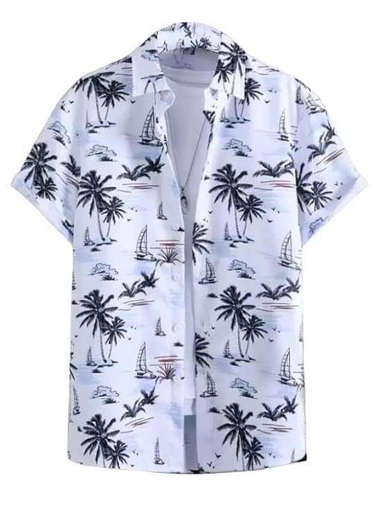 Image of Men's Striped Slim Fit Half Sleeves Stratchable Printed Shirt