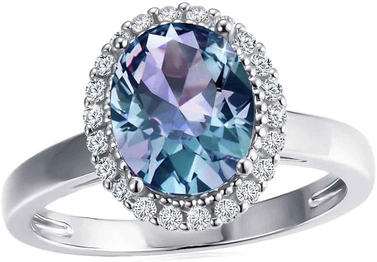 Vintage-Inspired Color Change Alexandrite Oval Ring for Women – 925 Sterling Silver Statement Engagement Ring Gemstone Elegant and Unique Jewelry Gift2