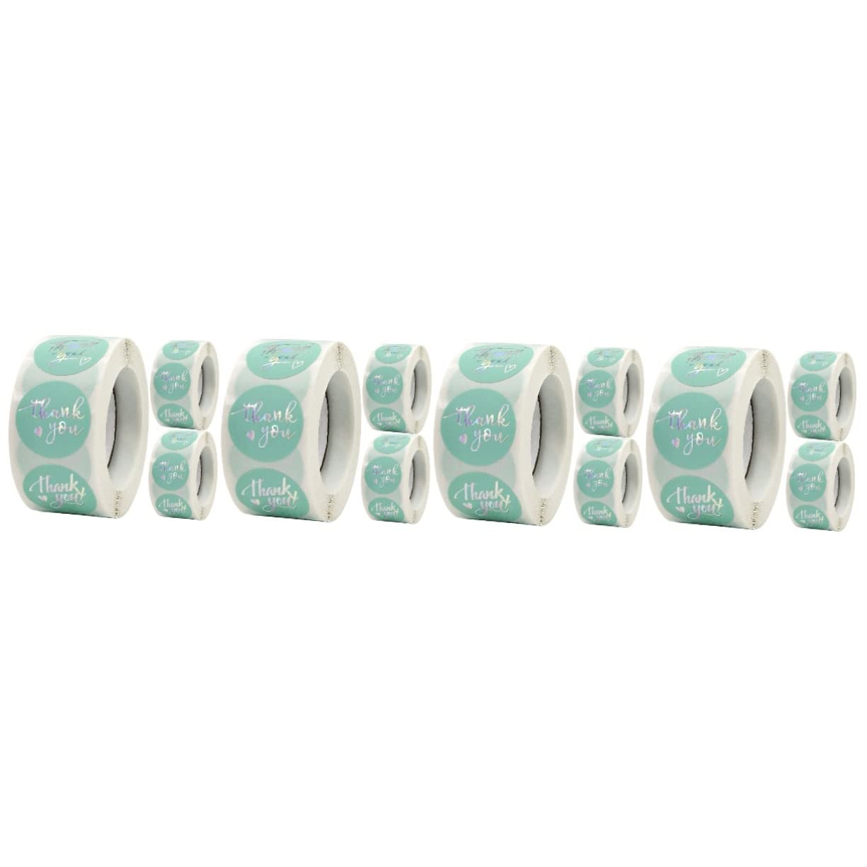 VILLCASE 12rollen Selbstklebende Dankeschön-sticker Für Kleine Unternehmen Runde Bunte Etiketten Für Umschläge Verpackungen Und Für Hochzeiten Geburtstagsfeiern Und Anlässe