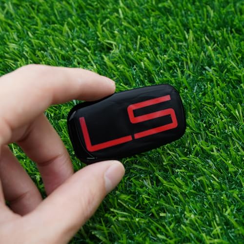 Image of Side Pillar Roof Cab Emblem Badge Nameplates Sticker Replacement for 99-07 15036135 inchLS 2Pc (Black Red)