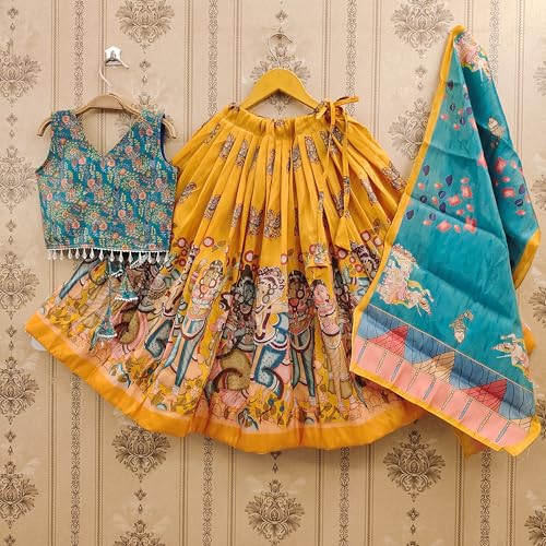 Image of Girls Simar Soft Silk New Traditional Printed Readymade Lehenga Choli -Ethnic Wear Wedding Outfits (Suitable For Girls 2 To 8 Year)