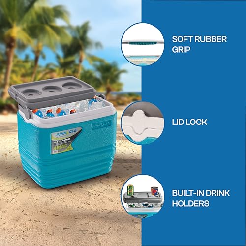 Image of Pinnacle Primero Chiller Ice Box Small 10 LTR |Fits 16 cans| Holds Ice Up to 48 hrs |Portable Insulated Cooler IceBox with Drink Holder | Perfect for Car Travel, Picnic,Hiking, Medical, Sport
