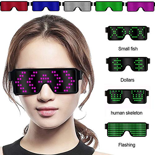 LED Glow Glasse, Nightclub Glow Flashing Sunglasses Eyewear, USB Rechargeable LED Luminous Glasses - Image 2