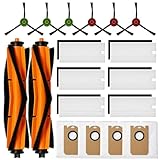 SmartClean V4 7997 Accessories for Ionvac SmartClean V4 Self Emptying Robot Vacuum Replacement Parts Kit, 2 Main Roller Brush, 6 Side Brushes, 6 Hepa Filters, 4 Dust Bags (18PCS)