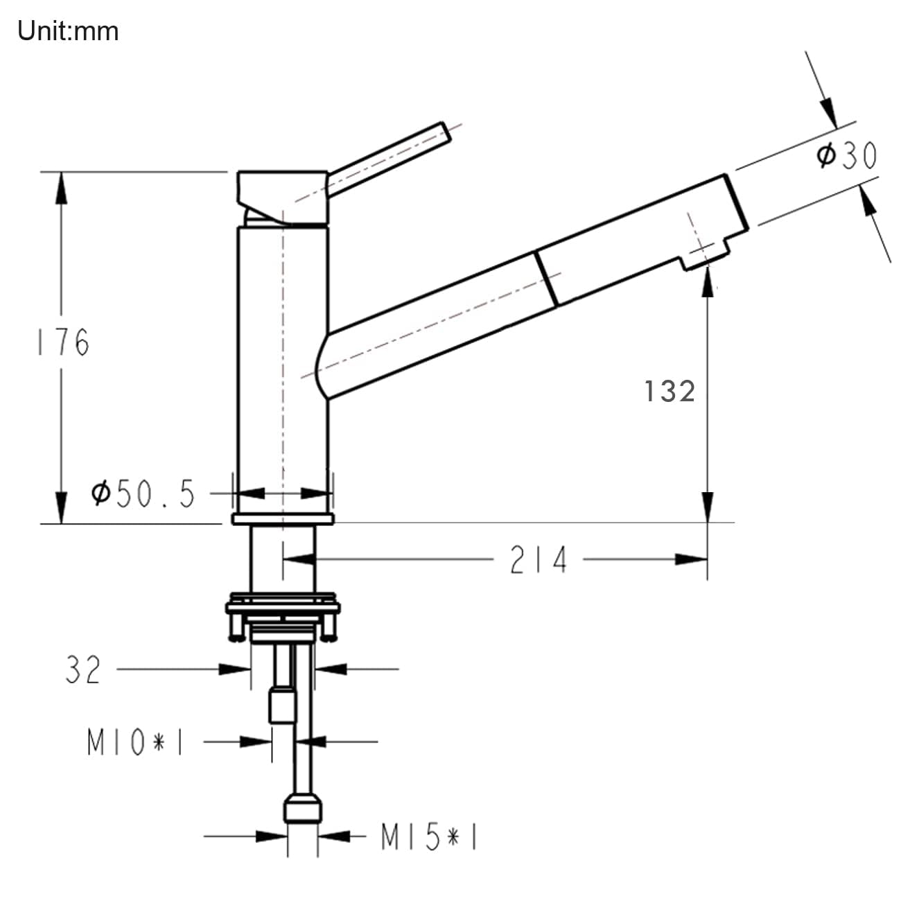 ONECE Wasserhahn Küche ausziehbar Spültischarmatur aus Edelstahl gebürstet | Küchenarmatur mit 150° drehbar | Hochdruck | Abnehmbar Bubbler | Matt