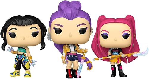Funko Pop! Kpop Demon Hunters - Set of 3 Huntr/x - Rumi, Mira and Zoey Vinyl Figures Bundled with Box Protector