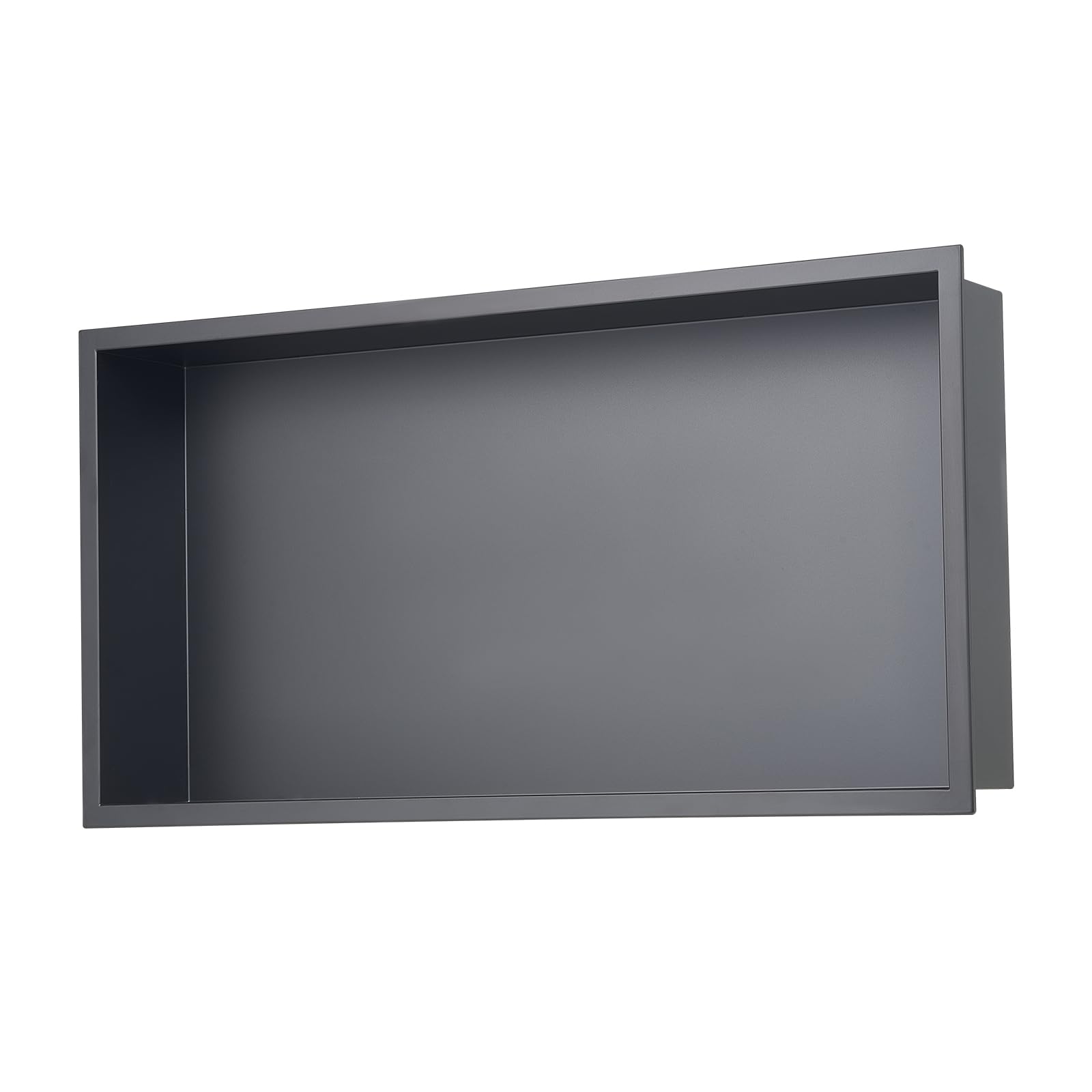VEVOR Nicho de Ducha Empotrado 33x63,5x10,2 cm Estante Divisor de Pared de Acero Inoxidable Organizador de Jabón y Champú con Marco Sellado Impermeable Duradero Fácil de Instalar para Baño, Negro