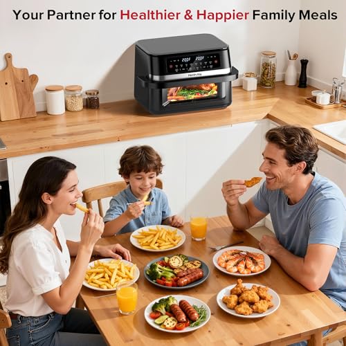 Image of 12QT 12-in-1 Dual Air Fryer with Flex Basket & 50PCS Paper Liners