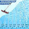 Swimming Pool Brush with Pole - 17.5" Wall Brush with 10FT Adjustable Aluminum Pole, Nylon Bristles, Curved Ends, EZ Clip Handle, Pool Brush for Cleaning Walls, Tiles & Floors