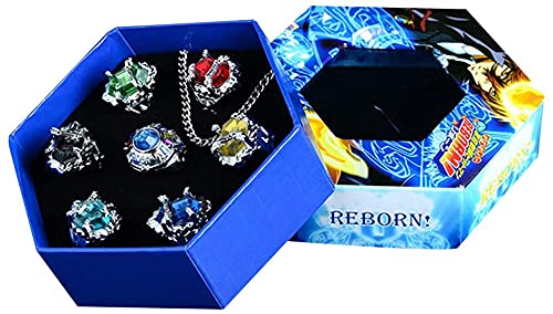 CUDILLERO Katekyo Hitman Reborn Ring Cosplay Set /7 pcs Cosplay Fashion Jewelry Gift Anime Collection Toy New