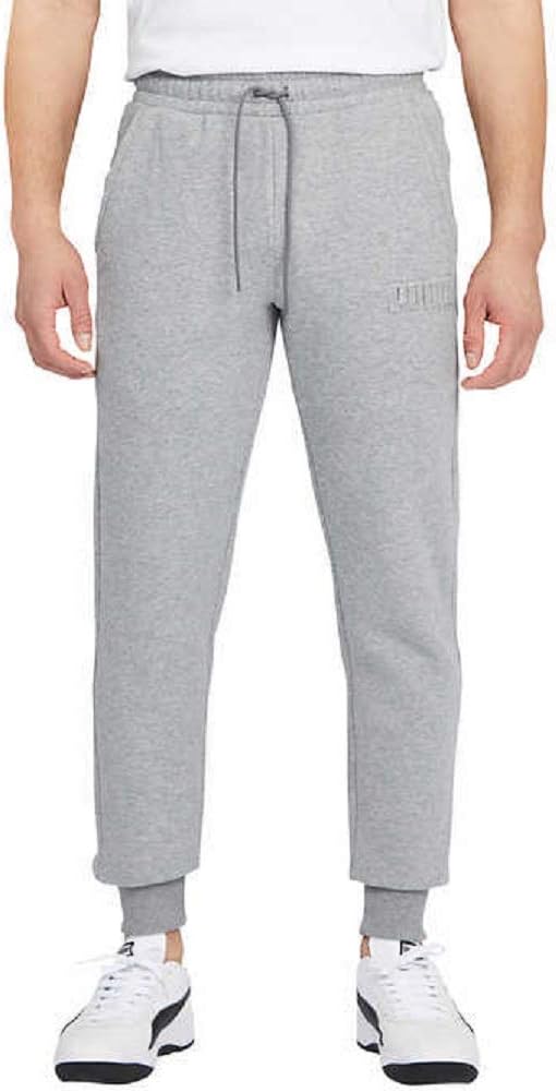 PUMA Men's Fleece Jogger Pants Large Gray Heather