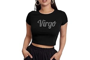 BLING Rhinestone Shirt Virgo Tee, Horoscope Tee, Rhinestone Virgo Tee, Bedazzled Tee (M, Virgo, Black)
