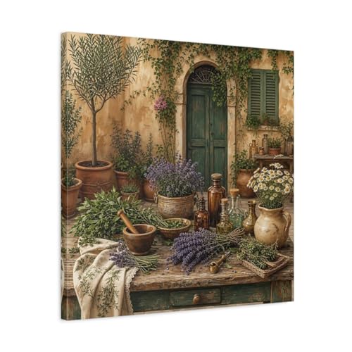 Tableau cuisine herbes de Provence toile lavable châssis 3cm