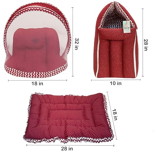 Image of Infantbond by fareto All Season use Baby Essentials Combo | Baby Products | Baby Gift Set | Baby Combo Set for New Born (0-6months)(Pack of 41) (Red Polka)