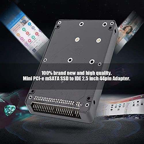 Hard Disk Enclosure,mSATA SSD to 2.5-Inch 44-Pin IDE Adapter with Shell,Stable Performance,Laptop PATA/IDE Hard Drive Shell Adapter (Black)