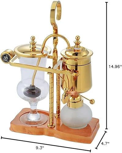 Miniatura 8 de VPABES Belga Royal Coffee Machine Set Balance Syphon Sifon Cafetera Gold Sifon Brewer 15oz 13.5 fl oz