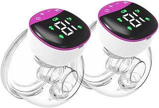 Hosioe Bomba de mama portátil portátil Mãos livres elétrica para amamentação Tela LED 4 modos 12 sucção Baixo ruído com capacidade de armazenamento de 180 mlb468