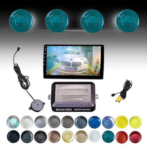 Image of LCD Parking Sensor Kit - Displays Data on Original Screen, Easy Rear Installation, Compatible with CVBS Cameras (Not for AHD), 18 Probe Colors to Match Any Vehicle(Green)