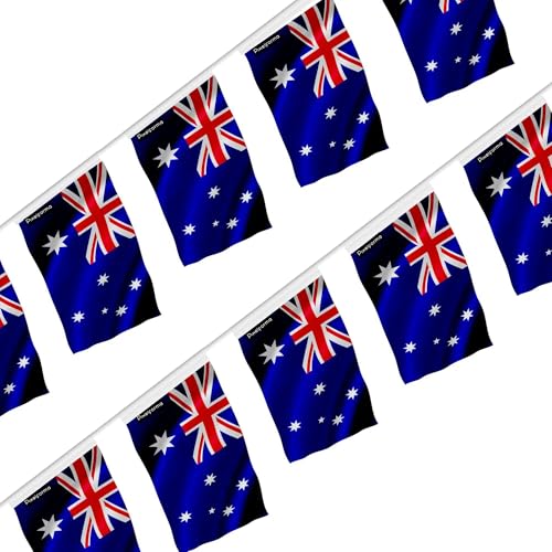 Guirlande drapeau Australie 50 pièces en tissu léger pour pavoisement festif