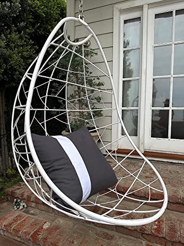 House Of Malibu 100% Linen Decorative Throw Pillow Cover Dark Grey Color Two Sides White Stripe Bed Couch Sofa Lounge Cushion Pillow Sham Cover 20"X20" #TOP2