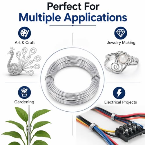 Image of GREENARTZ 33ft Silver Aluminum Wire 1.5mm for Craft Modelling and Stop Animation