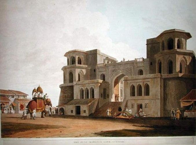 Impression d'affiches la porte Punj Mahalla Lucnow William Daniell toile haut de gamme