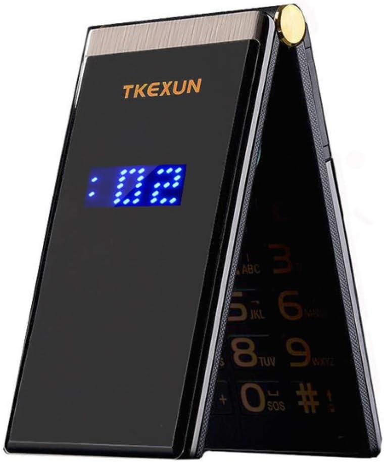 M2 Men Flip Touch Big Screen 3.0" Dual Sim Card Metal Body Mobile Cell Phone (Black)