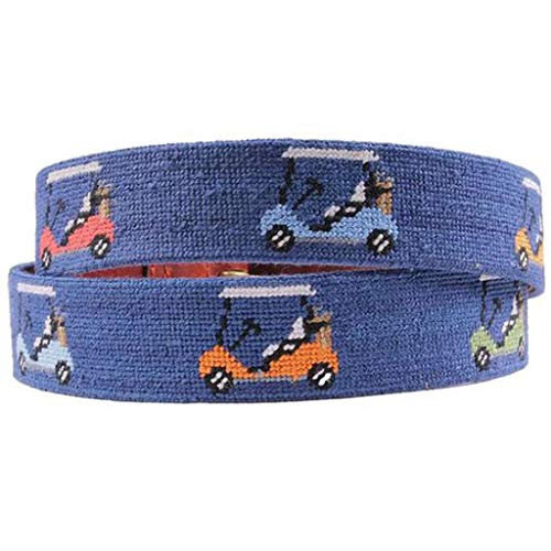 Rainbow Golf Carts Needlepoint Belt in Classic Navy by Smathers & Branson3