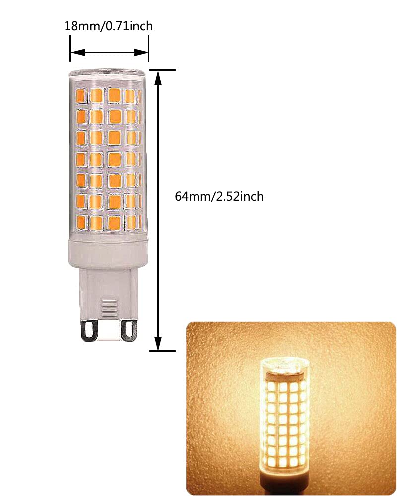 30er LED-Lampen G9 9W gleichwertige Halogenlampen 80W G9 800LM Energiesparlampen Lampenfassung G9 LED Lampe AC 220-240V Nicht Dimmbar Warmweiß 3000K G9 Kapsel