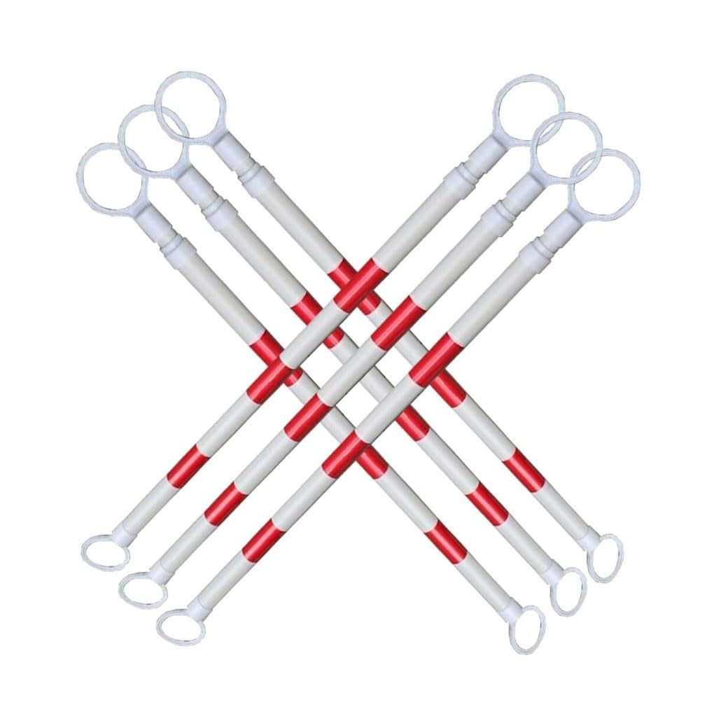 Confezione Da 16 Bielle Retrattili Per Coni Stradali Per La Sicurezza Stradale Uso Commerciale Ideali Per Parcheggi E Cantieri Coni Non Inclusi(Red and White,6Pcs)