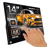 DroiX PM14T UHD 4K Portable Monitor for Laptop with Touchscreen 14', USB-C & Mini HDMI, HDR400, 60Hz, 1500:1 Contrast, 100% DCI-P3, 2.5ms Response, 500nit, 10bit 1.07 Billion Colours Portable Screen