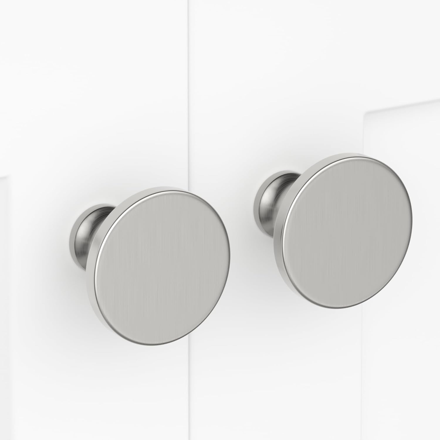 LONTAN 20 Pack Cupboard Knobs Brushed Nickel Drawer Knobs Solid Kithcen Hardware for Dresser Drawers Zinc Alloy Drawer Hardware