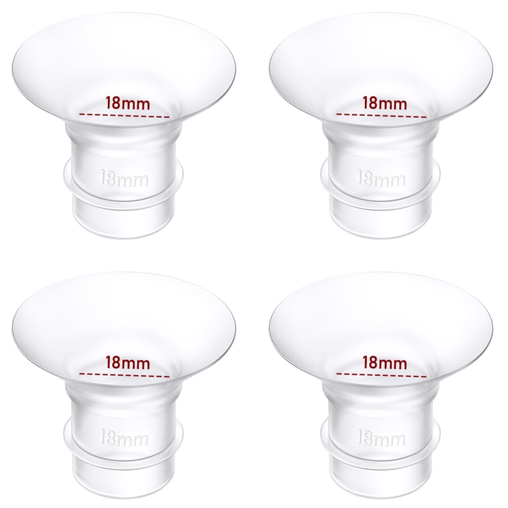 4PCS Flange Inserts 18mm Compatible with Momcozy M9/M6/M5/S12 Pro/S9 Pro/Medela/Spectra/Lansinoh/eufy/S21 24mm Breast Pump,Reduce 24mm Tunnel Down to Correct Size