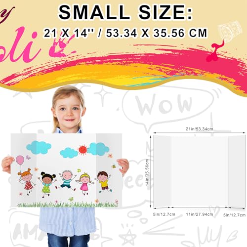 Image of HAUTOCO 3 Pcs Small Trifold Poster Board 21 x 14 inches Tri Fold Presentation Boards White Corrugated Project Boards for Science Fair, School Project, Event Displays, Business (Pack of 3)