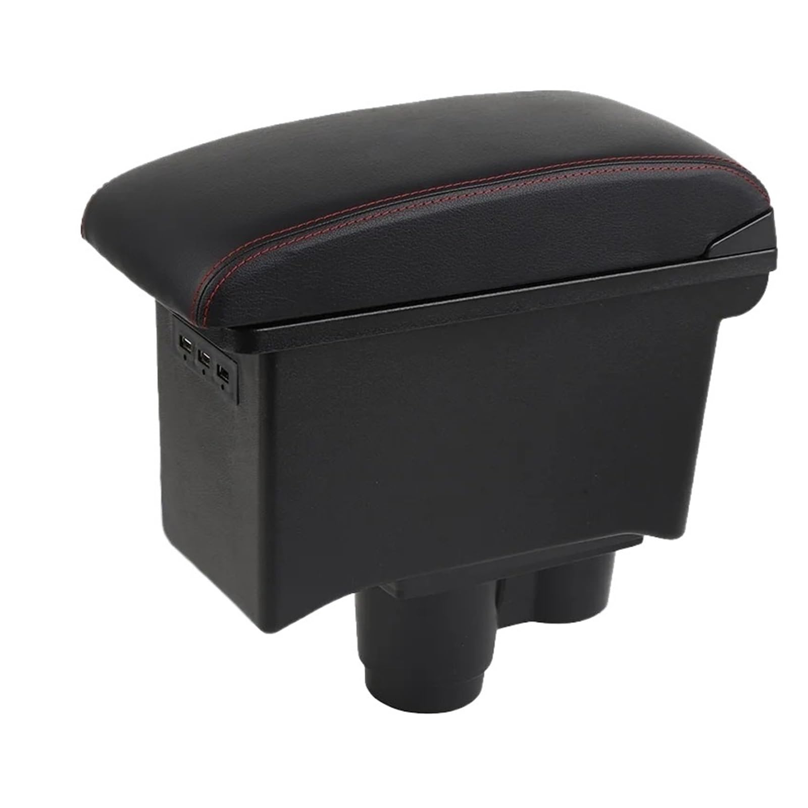 Umdjju B1 Black Red Corium For Duster For Dacia 2019-2024 Armrest Car Box Storage Decoration Accessories Car Centre Console Armrest Box(B1 Black Red Corium)