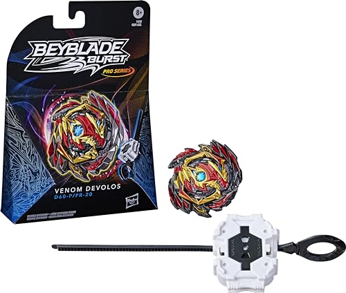 BEYBLADE Burst Pro Series Venom Devolos Spinning Top Starter Pack - Attack Type Battling Game Top with Launcher Toy