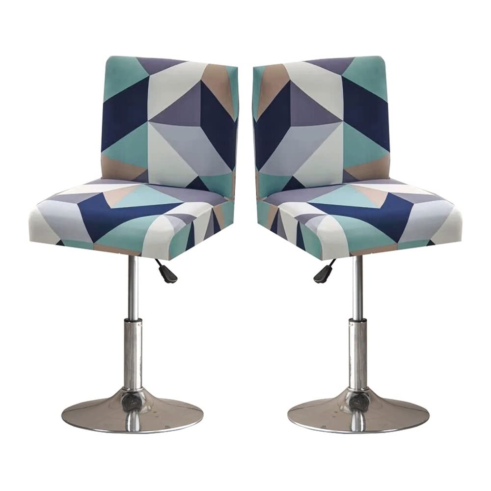 SDNAM Bar Stool Covers Barstool Chair Slipcovers Covers 2/4 Pack Stretch Slipcover Pattern for Short Swivel Dining Chair-Counter Height Side Chairs (Color : #14, Size : 2PCS)