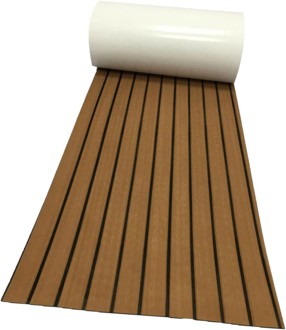 Totority Boat Floor Mats Flooring Decking Pad Yacht Slip Mat Synthetic Teak Boat Deck Flooring Easy Install