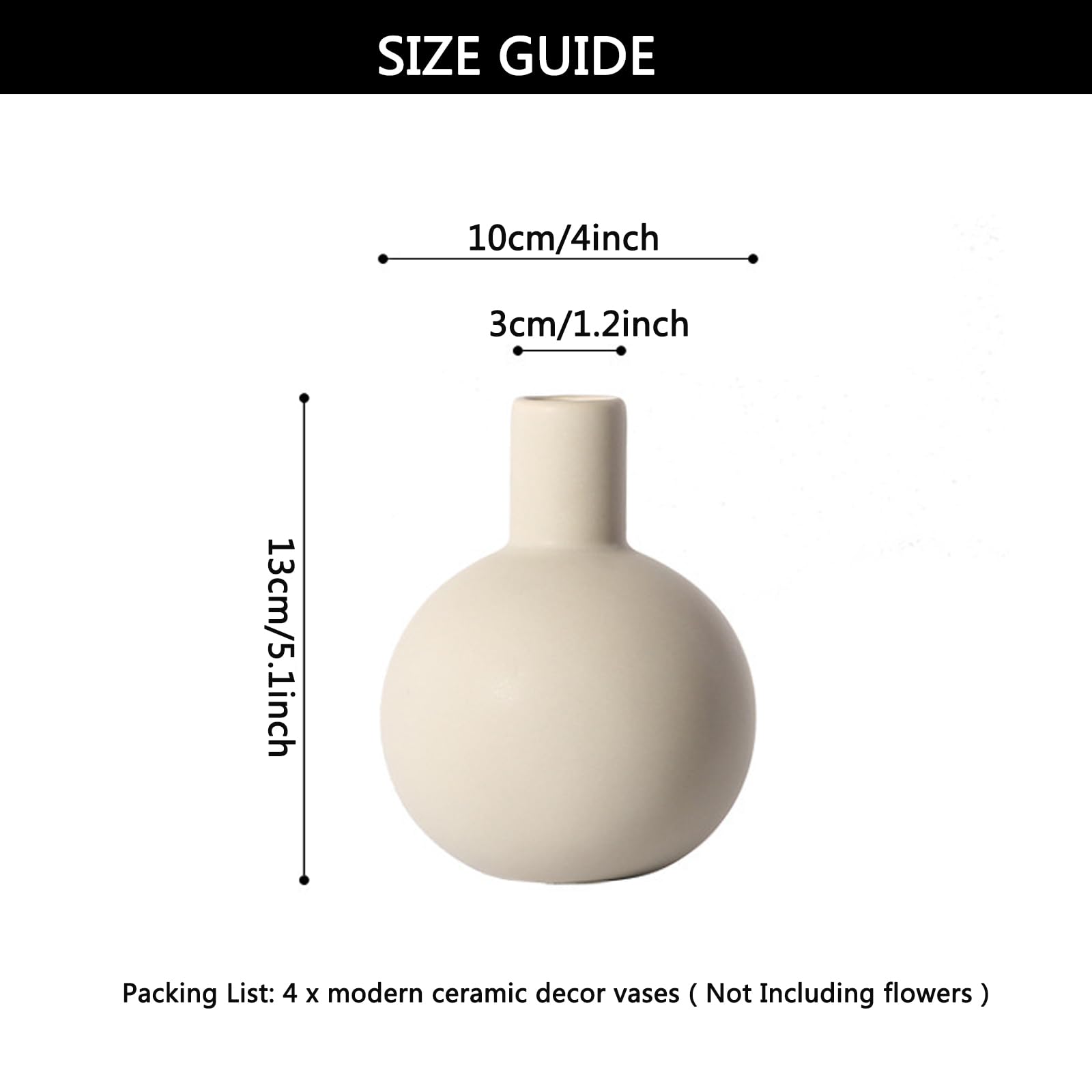 Set di 4 mini vasi in ceramica per fiori, piccoli vasi, vasi da fiori per soggiorno, design geometrico, vaso decorativo per erba della pampa