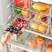 Clemate 6Pack Pantry Organizers and Storage,Clear Stackable Kitchen Storage Organizer,Foods Organizer Bins with Handles, Easily Assemble for Bathroom, Kitchen, Refrigerator, Pantry, Cabinet, Closet