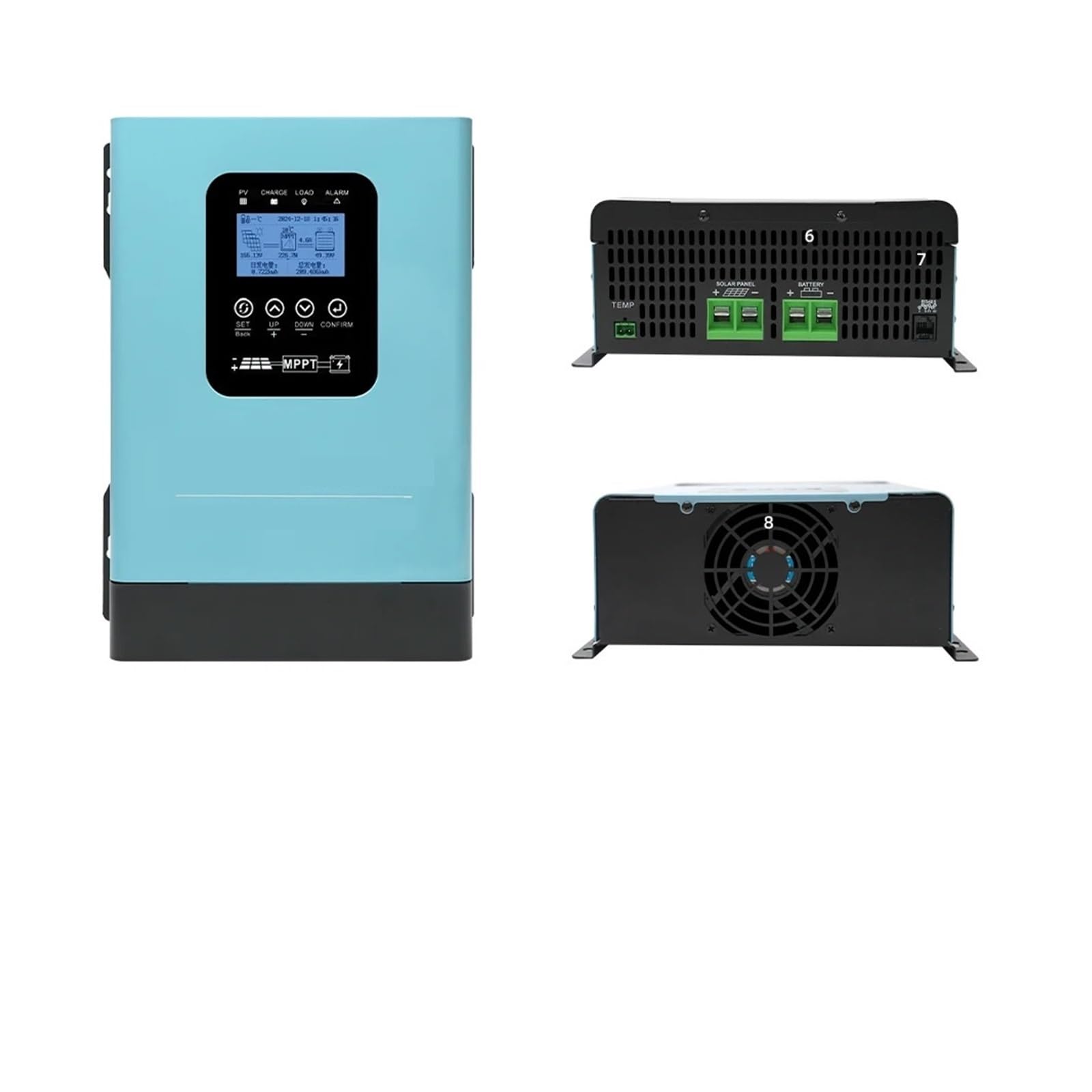 Regulador Solar Mppt, Controlador de carga solar MPPT de 60 A con identificación automática de batería de CC de 12-96 V